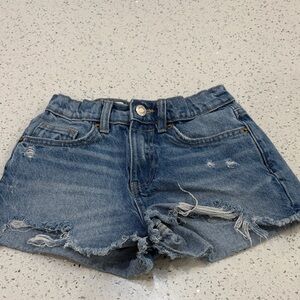 Girls Zara super cute Blue Distressed Jean Shorts size 9